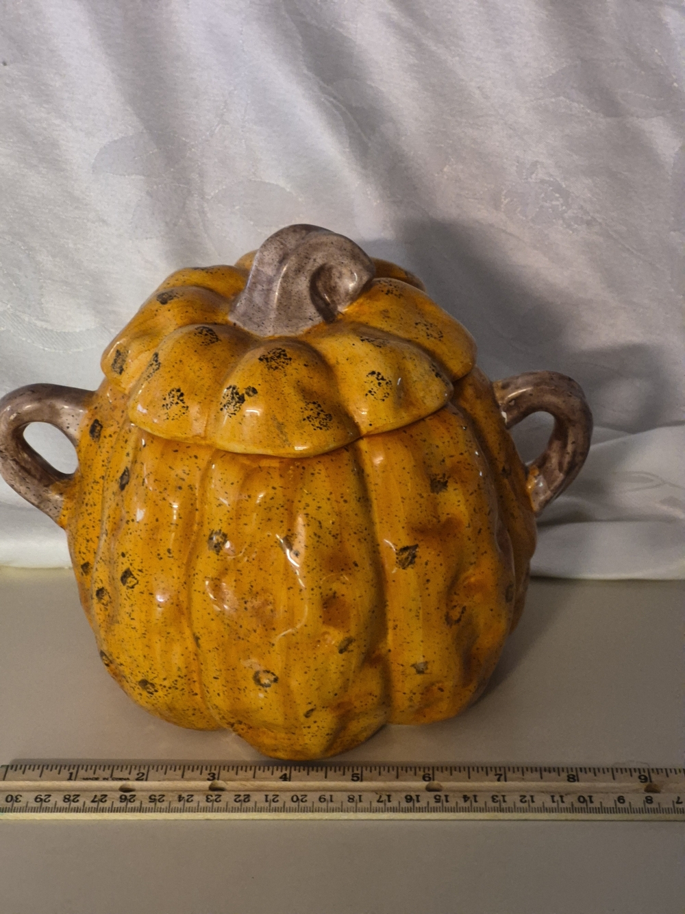 Vintage HCL Ceramic Pumpkin Cookie Jar with Handles